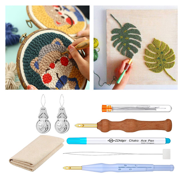 7pcs Punch Needle Embroidery Kit,embroidery Pen Punch Needle Set With Cloth  Tool - Sewing Tools & Accessory - AliExpress